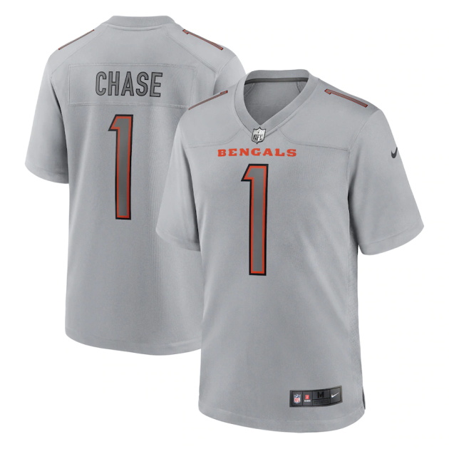 mens nike jamarr chase gray cincinnati bengals atmosphere fashion game jersey